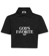 1 black Polo Crop Top white GOD'S FAVORITE #color_black