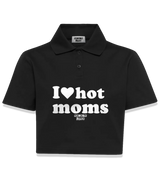 1 black Polo Crop Top white I love hot moms #color_black