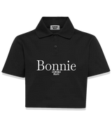 1 black Polo Crop Top white bonnie #color_black