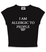 1 black Status Baby Tee white I AM ALLERGIC TO PEOPLE #color_black