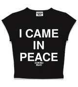 1 black Status Baby Tee white I CAME IN PEACE #color_black