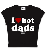 1 black Status Baby Tee white I love hot dads #color_black