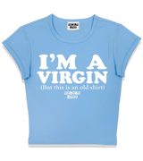 1 lightblue Status Baby Tee white I'M A VIRGIN (But this is an old shirt) #color_lightblue