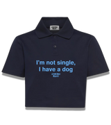 1 navy Polo Crop Top lightblue I'm not single I have a dog #color_navy