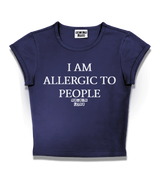 1 navy Status Baby Tee white I AM ALLERGIC TO PEOPLE #color_navy