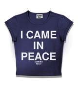 1 navy Status Baby Tee white I CAME IN PEACE #color_navy