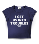 1 navy Status Baby Tee white I GET US INTO TROUBLES #color_navy
