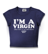 1 navy Status Baby Tee white I'M A VIRGIN (But this is an old shirt) #color_navy