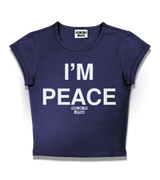 1 navy Status Baby Tee white I'M PEACE #color_navy