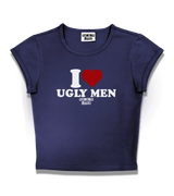 1 navy Status Baby Tee white I love UGLY MEN #color_navy