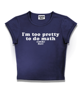 1 navy Status Baby Tee white I'm too pretty to do math #color_navy