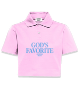 1 pink Polo Crop Top lightblue GOD'S FAVORITE #color_pink