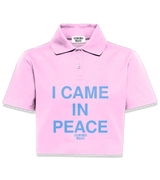 1 pink Polo Crop Top lightblue I CAME IN PEACE #color_pink