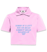 1 pink Polo Crop Top lightblue SORRY IF I LEFT YOU ON READ I DIDN'T MEAN TO OPEN IT #color_pink
