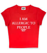 1 red Status Baby Tee white I AM ALLERGIC TO PEOPLE #color_red