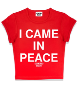 1 red Status Baby Tee white I CAME IN PEACE #color_red