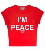 1 red Status Baby Tee white I'M PEACE #color_red