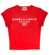 1 red Status Baby Tee white KARMA is a BITCH (i'm karma) #color_red