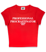 1 red Status Baby Tee white PROFESSIONAL PROCRASTINATOR #color_red