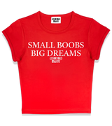 1 red Status Baby Tee white SMALL BOOBS BIG DREAMS #color_red