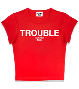 1 red Status Baby Tee white TROUBLE #color_red