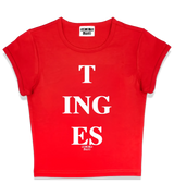 1 red Status Baby Tee white T ING ES #color_red
