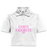 1 white Polo Crop Top pink GOD'S FAVORITE #color_white
