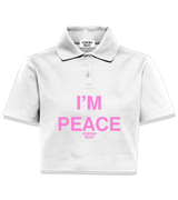 1 white Polo Crop Top pink I'M PEACE #color_white