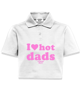 1 white Polo Crop Top pink I love hot dads #color_white