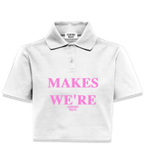 1 white Polo Crop Top pink MAKES WE'RE #color_white