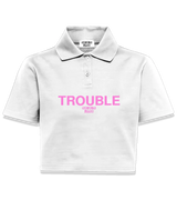 1 white Polo Crop Top pink TROUBLE #color_white