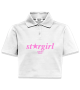 1 white Polo Crop Top pink stargirl #color_white