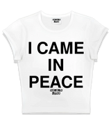 1 white Status Baby Tee black I CAME IN PEACE #color_white