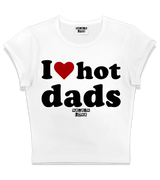 1 white Status Baby Tee black I love hot dads #color_white