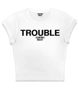 1 white Status Baby Tee black TROUBLE #color_white