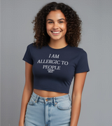 2 navy Status Baby Tee white I AM ALLERGIC TO PEOPLE #color_navy