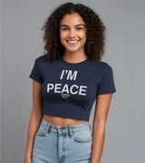 2 navy Status Baby Tee white I'M PEACE #color_navy