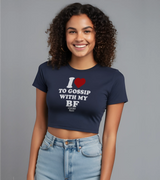 2 navy Status Baby Tee white I love TO GOSSIP WITH MY BF #color_navy