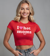 2 red Status Baby Tee pink I love hot moms #color_red
