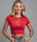 2 red Status Baby Tee white I AM ALLERGIC TO PEOPLE #color_red