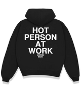 1 black Boxy Hoodie white HOT PERSON AT WORK #color_black