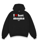 1 black Boxy Hoodie white I love hot moms #color_black