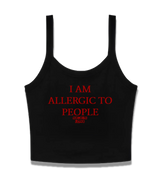 1 black Cami Crop Top red I AM ALLERGIC TO PEOPLE #color_black
