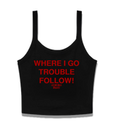 1 black Cami Crop Top red WHERE I GO TROUBLE FOLLOW! #color_black
