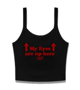1 black Cami Crop Top red my eyes are up here #color_black