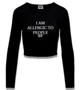 1 black Cropped Longsleeve white I AM ALLERGIC TO PEOPLE #color_black