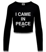 1 black Cropped Longsleeve white I CAME IN PEACE #color_black