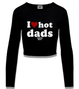1 black Cropped Longsleeve white I love hot dads #color_black