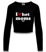 1 black Cropped Longsleeve white I love hot moms #color_black