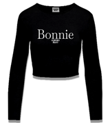 1 black Cropped Longsleeve white bonnie #color_black